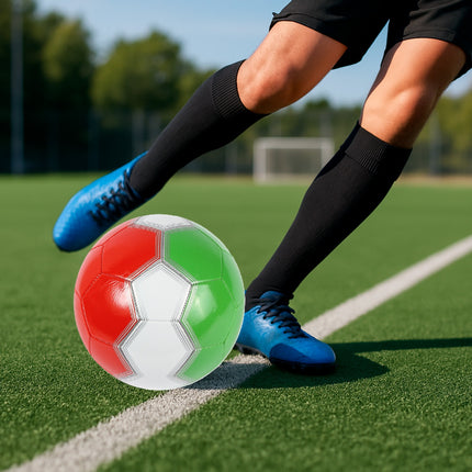 Balón de Fútbol Soccer  Tricolor No. 5 – PVC 2 mm, Cosido a Máquina con Bomba de Inflado