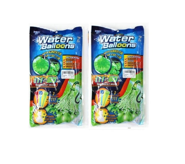 2 Bolsas de Globos 111 pzas Llenado Rápido  de Agua 32 x 18 cm – Accesorio para Llenar Múltiples Globos, Ideal para Juegos de Verano