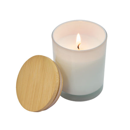 Vela Aromática con Fragancia de Vainilla y Tapa de Bambú, Vela Decorativa para Hogar, Oficina, Spa y Regalo, Diseño Elegante y Relajante