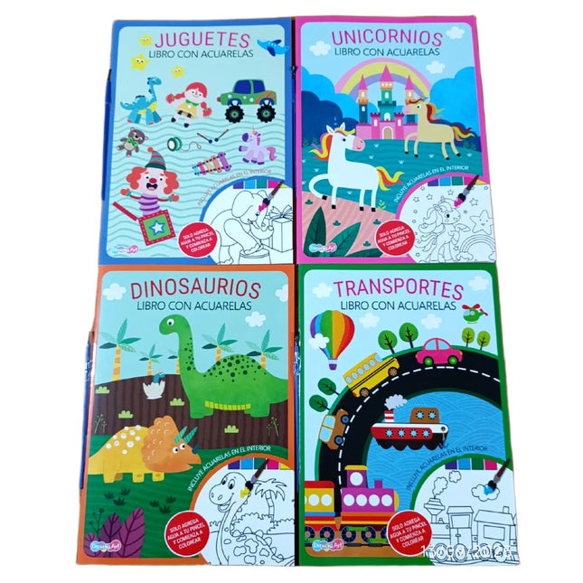 Set 4pz Libro con acuarelas 24 paginas 21x19cm
