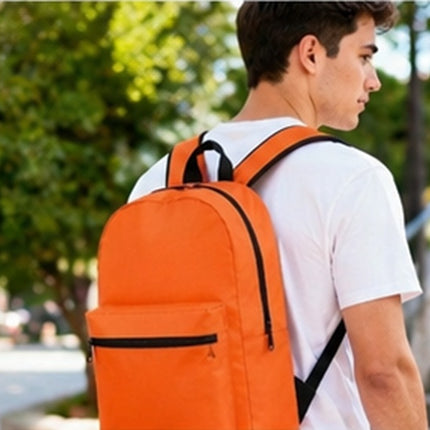 Mochila de Poliéster con Compartimento para Laptop de 15", Bolsa Frontal con Cierre, Tirantes Ajustables y Asa Superior, Ideal para Escuela, Oficina y Viajes  Descripción: