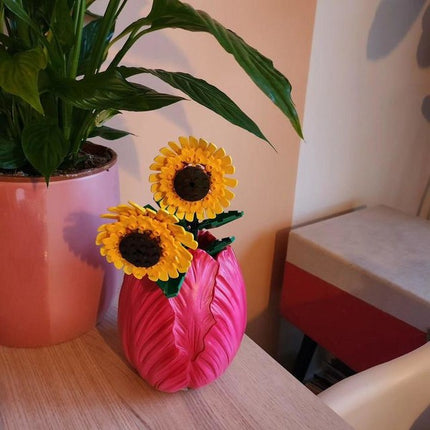 Flores  Girasoles Armables, Decoración Elegante para Escritorio y Hogar  191 piezas🌻