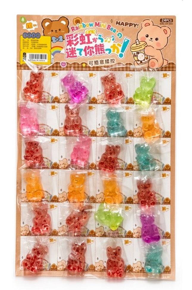 24 ositos de gel antiestres para niños, recuerdos de cesta de Pascua, bolsitas de regalo