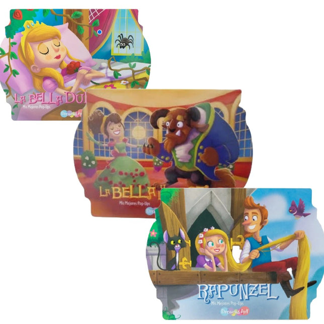Set 3 pz POP UP CUENTOS CLASICOS 25x18cm 8 Pag