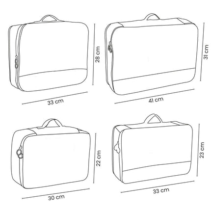 Organizador de Maleta 8 en 1, Bolsas de Viaje con Malla para Ropa, Calzado, Cosméticos y Accesorios, Set de Organizadores con Cierres y Asas para Equipaje, Ideal para Viajes y Vacaciones