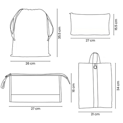 Organizador de Maleta 8 en 1, Bolsas de Viaje con Malla para Ropa, Calzado, Cosméticos y Accesorios, Set de Organizadores con Cierres y Asas para Equipaje, Ideal para Viajes y Vacaciones