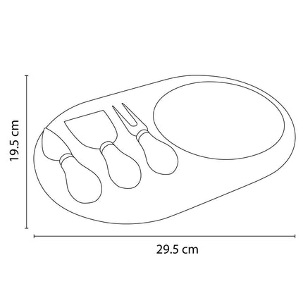 Set de Tabla para Quesos con 2 Cuchillos y 1 Tenedor, Accesorios para Botanas y Aperitivos en Madera Natural, Ideal para Reuniones, Degustaciones y Regalos