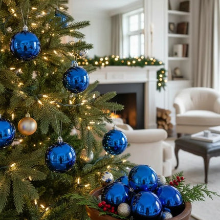 6 Esferas Navideñas Decorativas 10 cm – Acabado Brilloso, Ideal para Árbol y Decoración