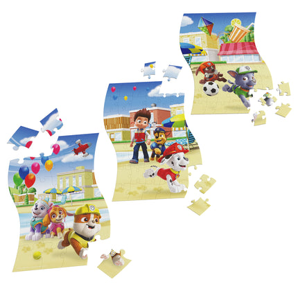 Rompecabezas panorámico 3 en 1 de PAW Patrol