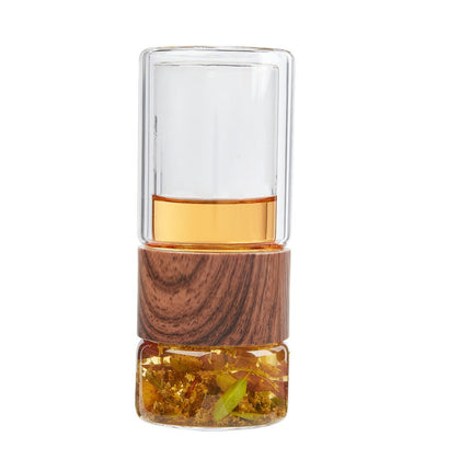 Termo de Vidrio de Doble Pared con Infusor de Acero Inoxidable, Tapa de Rosca Antiderrames, para Té, Café y Bebidas Calientes o Frías