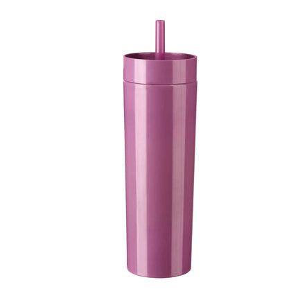 Termo de Doble Pared de Plástico con Tapa de Cierre a Presión, Termo Reutilizable de 450 ml para Bebidas Frías o Calientes, Diseño Práctico y Portátil, 6 x 21 cm