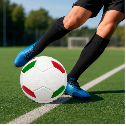 Balón de Fútbol Tricolor No. 5 – 32 Gajos Cosidos a Máquina, Acabado Texturizado y Gran Control