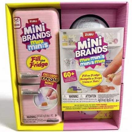 Mini Brands Geladeria en miniatura Rosa, Set de Mini Refrigerador de Juguete para Casa de Juegos