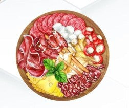 Charola de Madera de Bambú 25 cm Redonda con 2 Compartimentos, Bandeja para Botanas, Aperitivos y Sushi