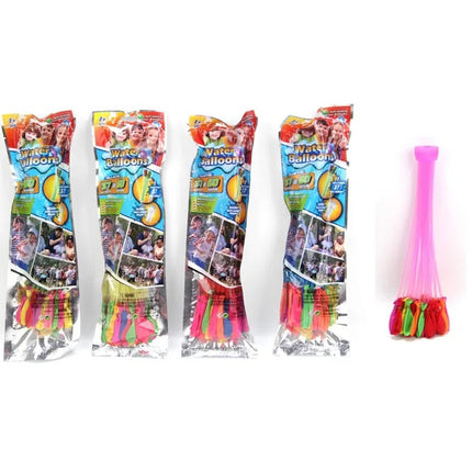 4 Bolsas de Globos Multicolor Llenado Rápido de Agua 32 x10 cm – Accesorio para Llenar Múltiples Globos, Ideal para Juegos de Verano