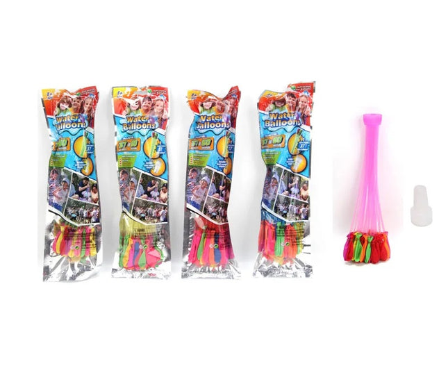 4 Bolsas de Globos Multicolor Llenado Rápido de Agua 32 x10 cm – Accesorio para Llenar Múltiples Globos, Ideal para Juegos de Verano