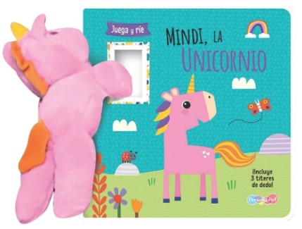 LIBRO CUENTO MINDI LA UNICORNIO JUEGA Y RIE CON PELUCHE 20X20.5CM 10PAG