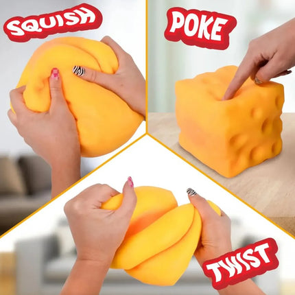 1 Squishy de Queso con Aroma para Niños, Juguete Sensorial Antiestrés, Bloque de Queso Realista, Suave y Apretujable para niños