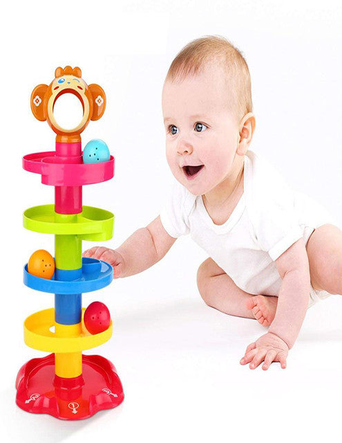 Ball Drop Roll Swirling Tower Toy Color Brillante Niños Kid Juguete Educativo