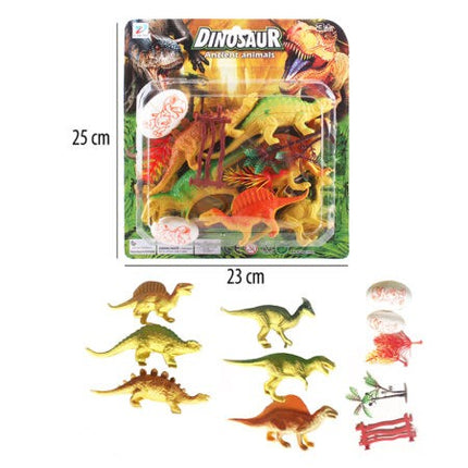 Dinosaurio 6 piezas con accesorios