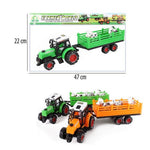 TRACTOR DE GRANJA CON REMOLQUE ANIMALITO FRICCION