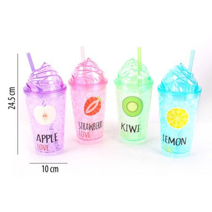 VASO CON POPOTE FRUTAS 450ml