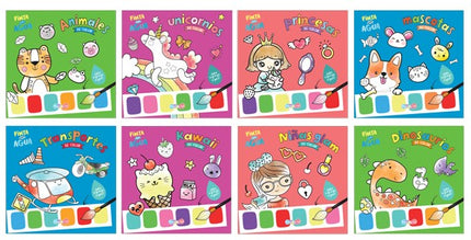 Kit libros Pinta con agua 12 pag.  Storyland modelos diferentes